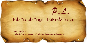 Pöstényi Lukrécia névjegykártya